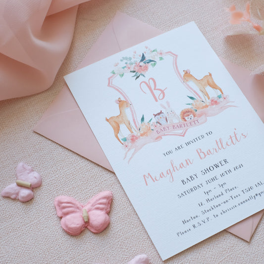 Baby Shower Invite With Woodland Animals