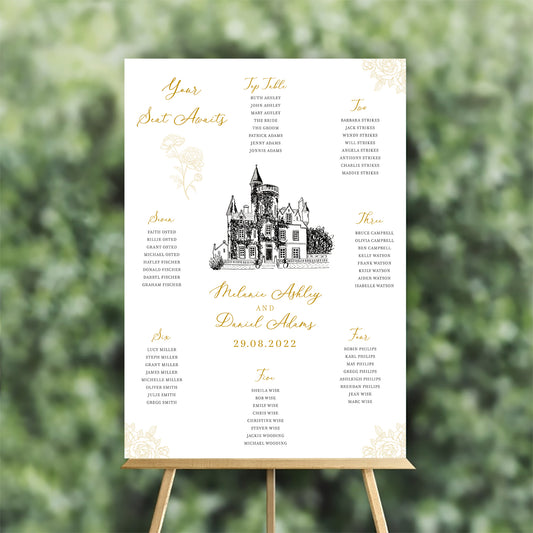 Venue Illustration Wedding Table Plan